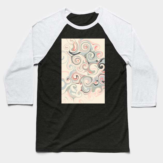 Milky Swirls Baseball T-Shirt by Debra Cox 